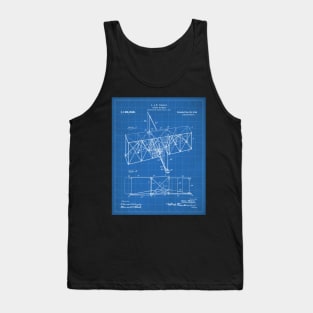 Wright Brothers Machine Patent - Airplane Art - Blueprint Tank Top